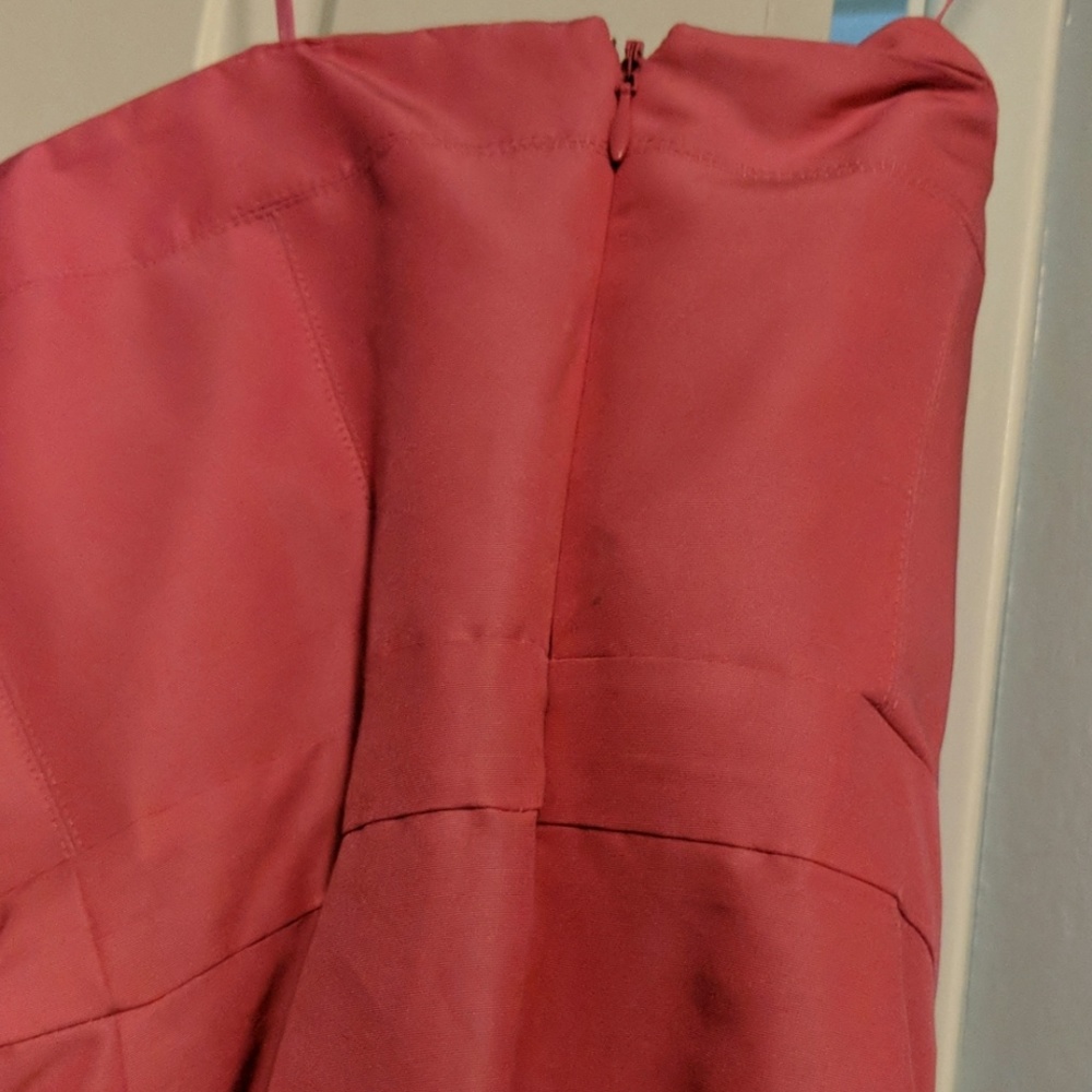 STRAPLESS RUFFLE-HEM DRESS IN FAILLE - Picture 5 of 6